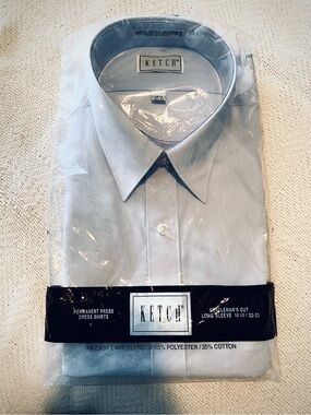 Ketch Men's Light Gray Long-Sleeve Dress Shirt - Gentleman's Cut